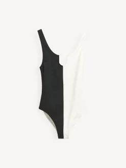 By Malene Birger Swimwear^Bonday Swimsuit Block stripe black white