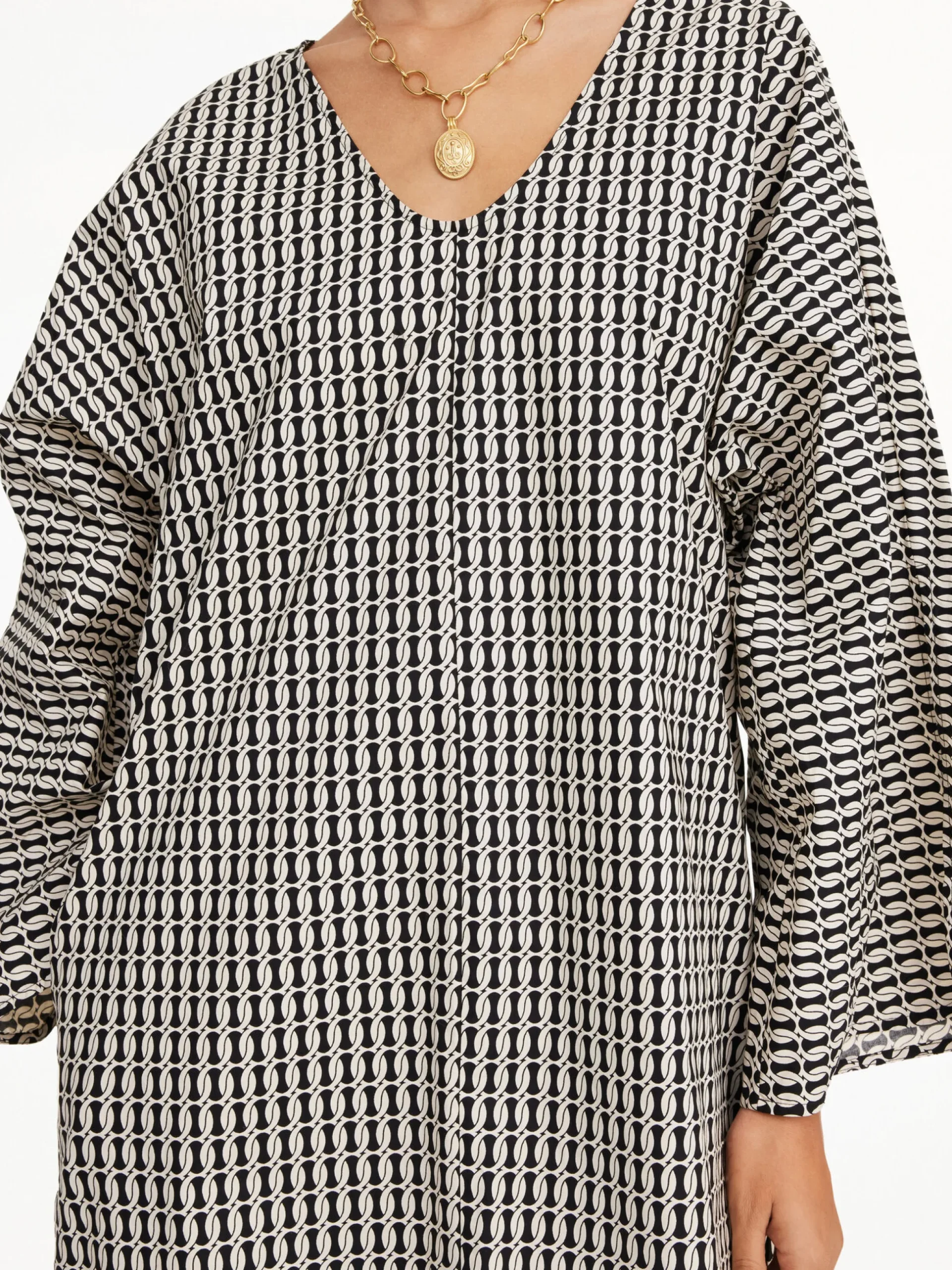 By Malene Birger Dresses^Calynn Organic Cotton Dress Black monogram