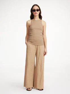 By Malene Birger Trousers^Campine Wide-leg Trousers Tannin