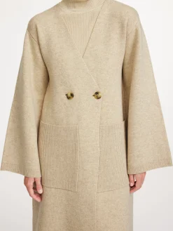 By Malene Birger Knitwear^Carlyn Stretch-wool Cardigan Twill Beige