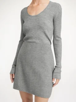 By Malene Birger Skirts^Chambray Mini Skirt Grey Melange