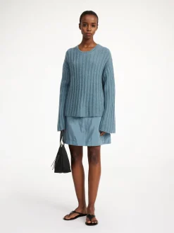 By Malene Birger Knitwear^Cierra Ribbed Sweater Cool Water
