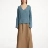 By Malene Birger Knitwear^Cimone Ribbed Sweater Cool Water