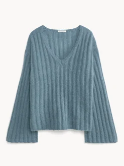 By Malene Birger Knitwear^Cimone Ribbed Sweater Cool Water