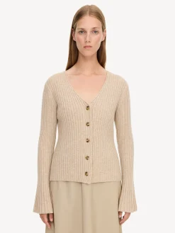 By Malene Birger Knitwear^Cirane Ribbed Cardigan Twill Beige