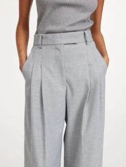 By Malene Birger Trousers^Cymbaria High-waist Trousers Grey Melange