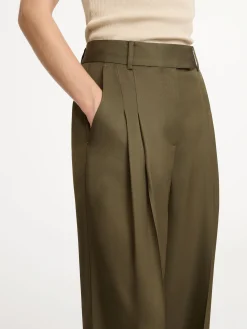 By Malene Birger Trousers^Cymbaria High-waisted Trousers Dark olive