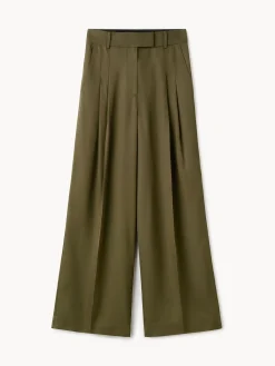 By Malene Birger Trousers^Cymbaria High-waisted Trousers Dark olive