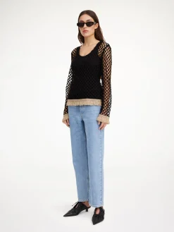 By Malene Birger Shirts & Blouses^Cymbeline Crochet Top Black
