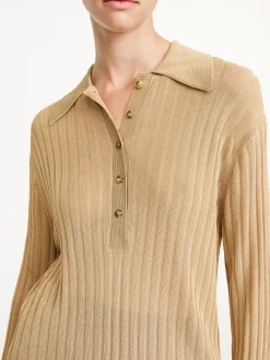 By Malene Birger Knitwear^Delphine Rib-knit Sweater Warm Sand