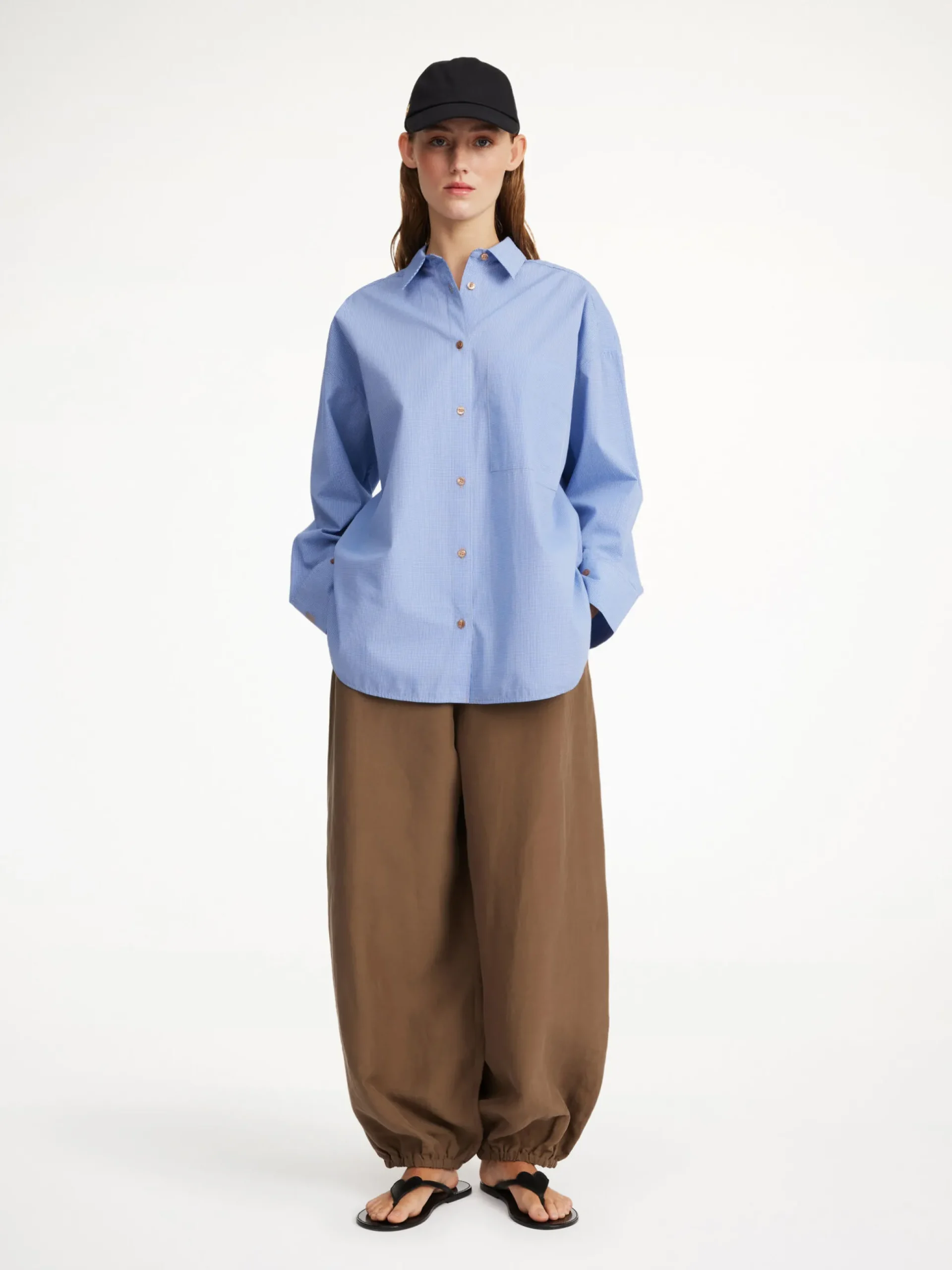 By Malene Birger Shirts & Blouses^Derris Organic Cotton Shirt Mini check blue