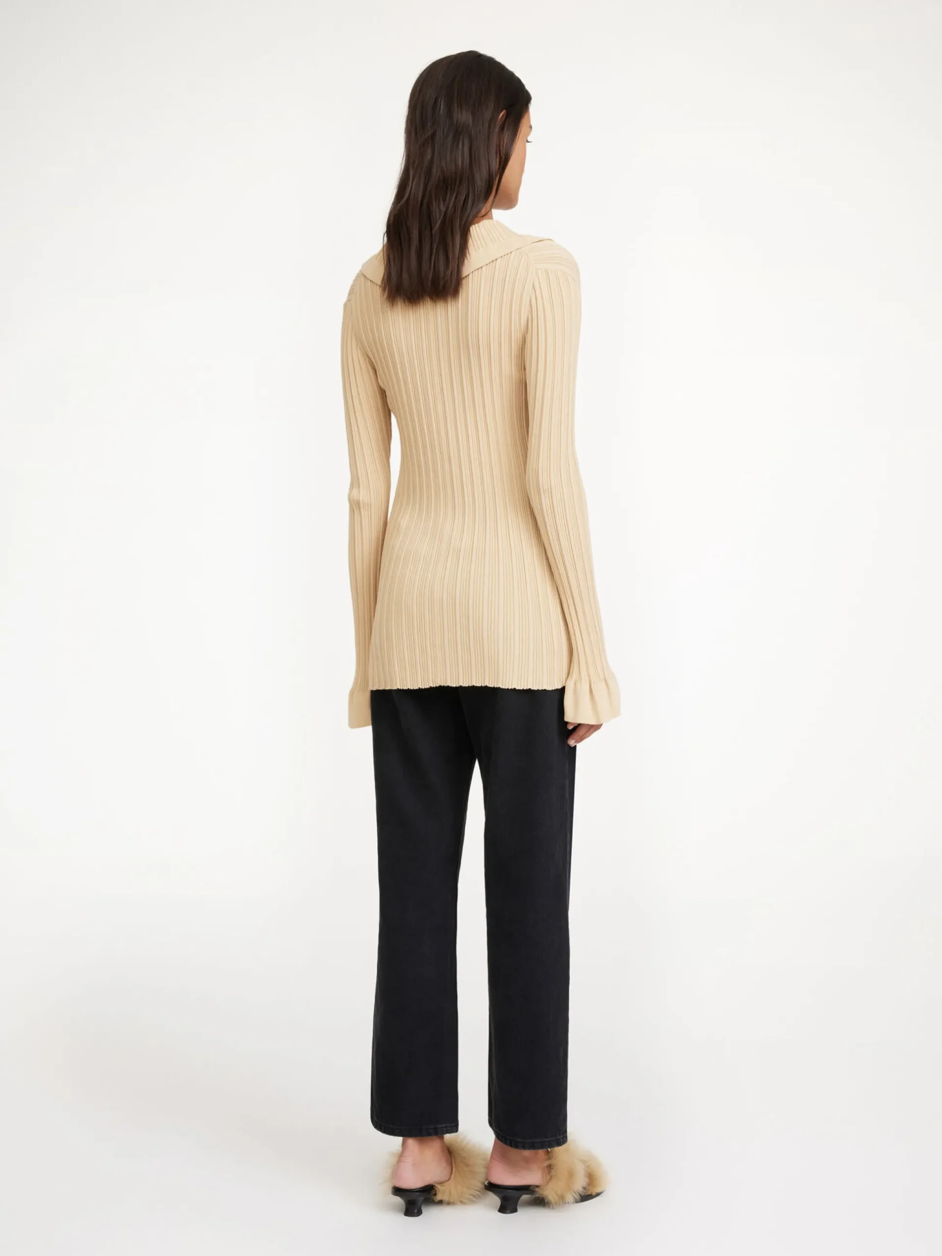 By Malene Birger Knitwear^Devora Rib-knit Cardigan Warm Sand