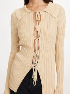 By Malene Birger Knitwear^Devora Rib-knit Cardigan Warm Sand
