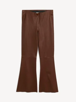 By Malene Birger Trousers^Evyline Cropped Leather Trousers Chestnut