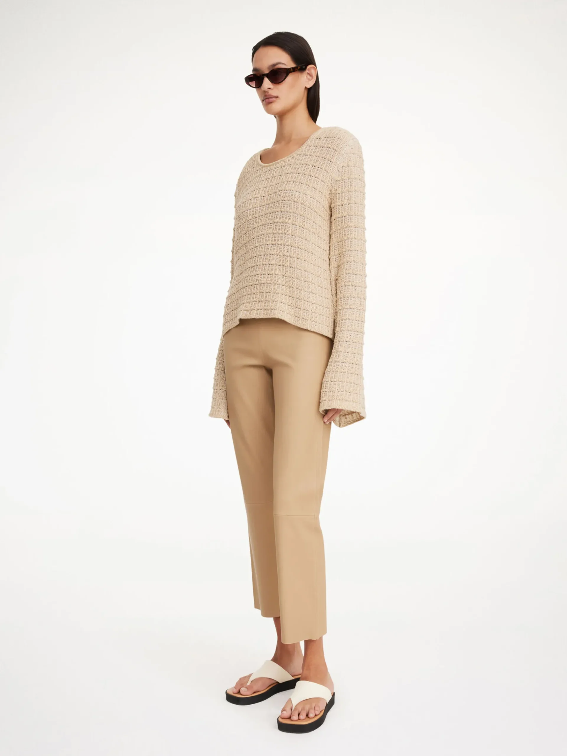 By Malene Birger Trousers^Florentina Leather Trousers Sand Beige