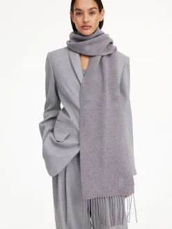 By Malene Birger Scarves^Fringos Wool Scarf Grey Melange