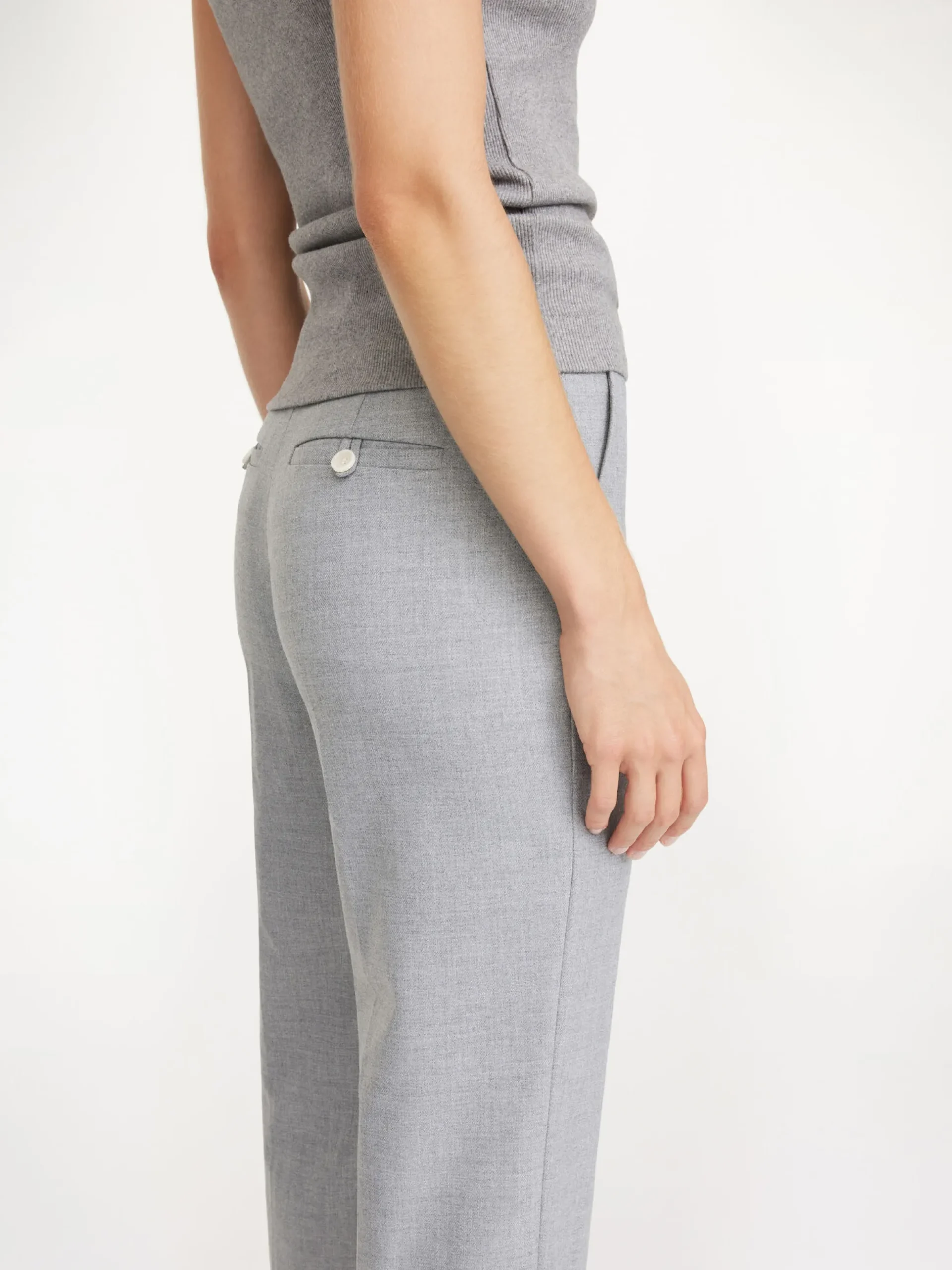 By Malene Birger Trousers^Igda Straight-leg Trousers Grey Melange