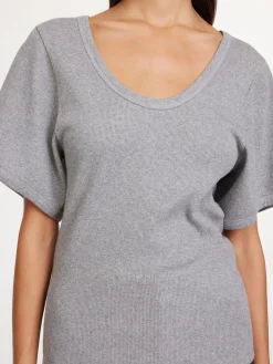 By Malene Birger Tops^Lunai T-shirt Grey Melange