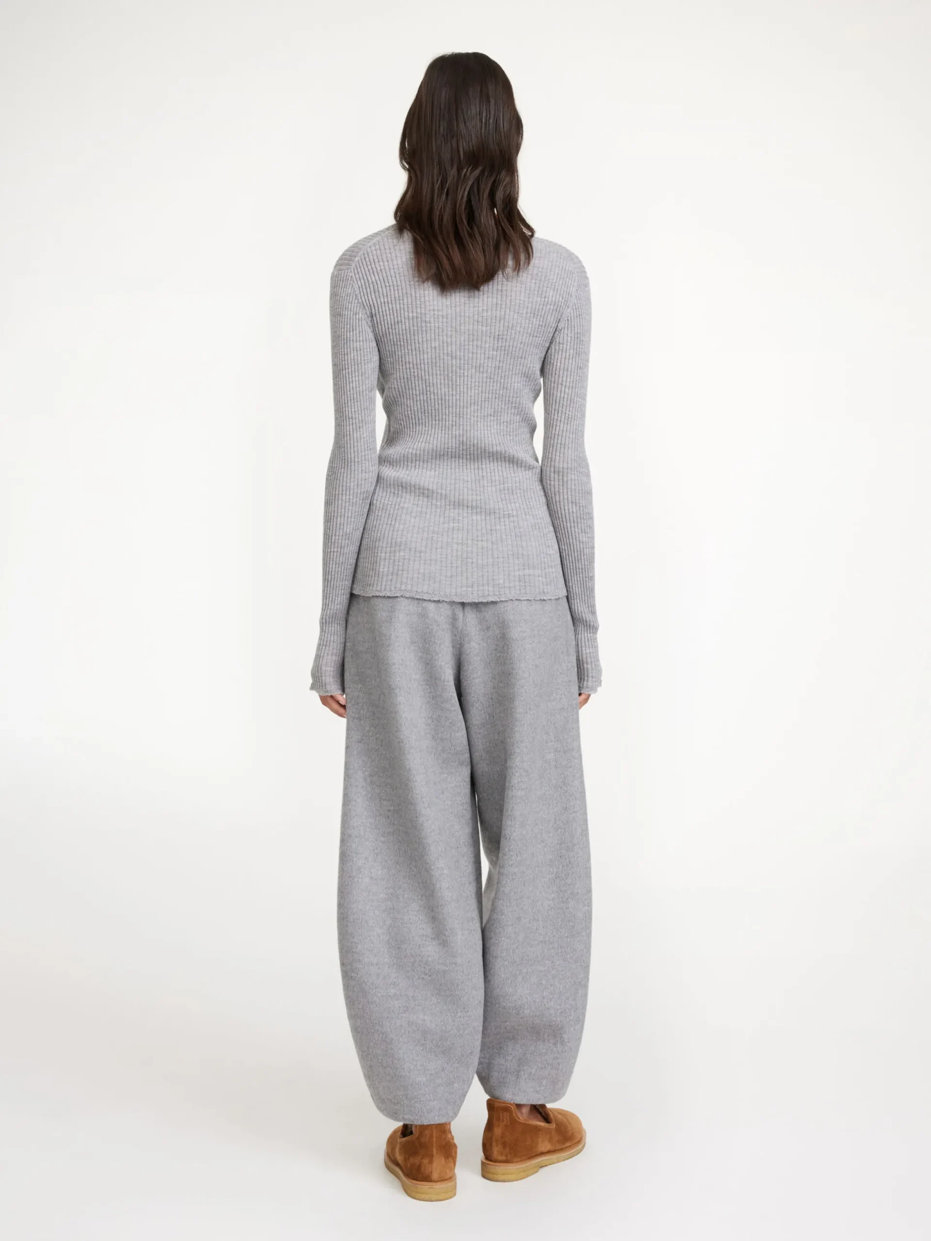 By Malene Birger Knitwear^Rinah Merino Wool Top Grey Melange