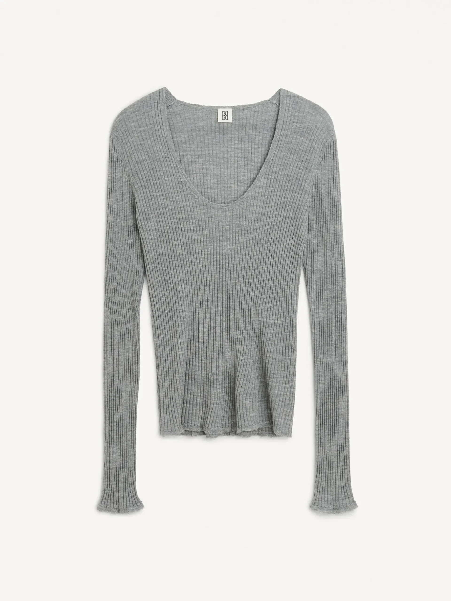 By Malene Birger Knitwear^Rinah Merino Wool Top Grey Melange