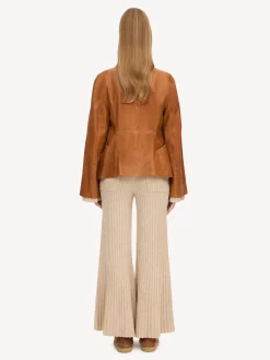 By Malene Birger Blazers^Selmas Cropped Leather Jacket Tobacco Brown