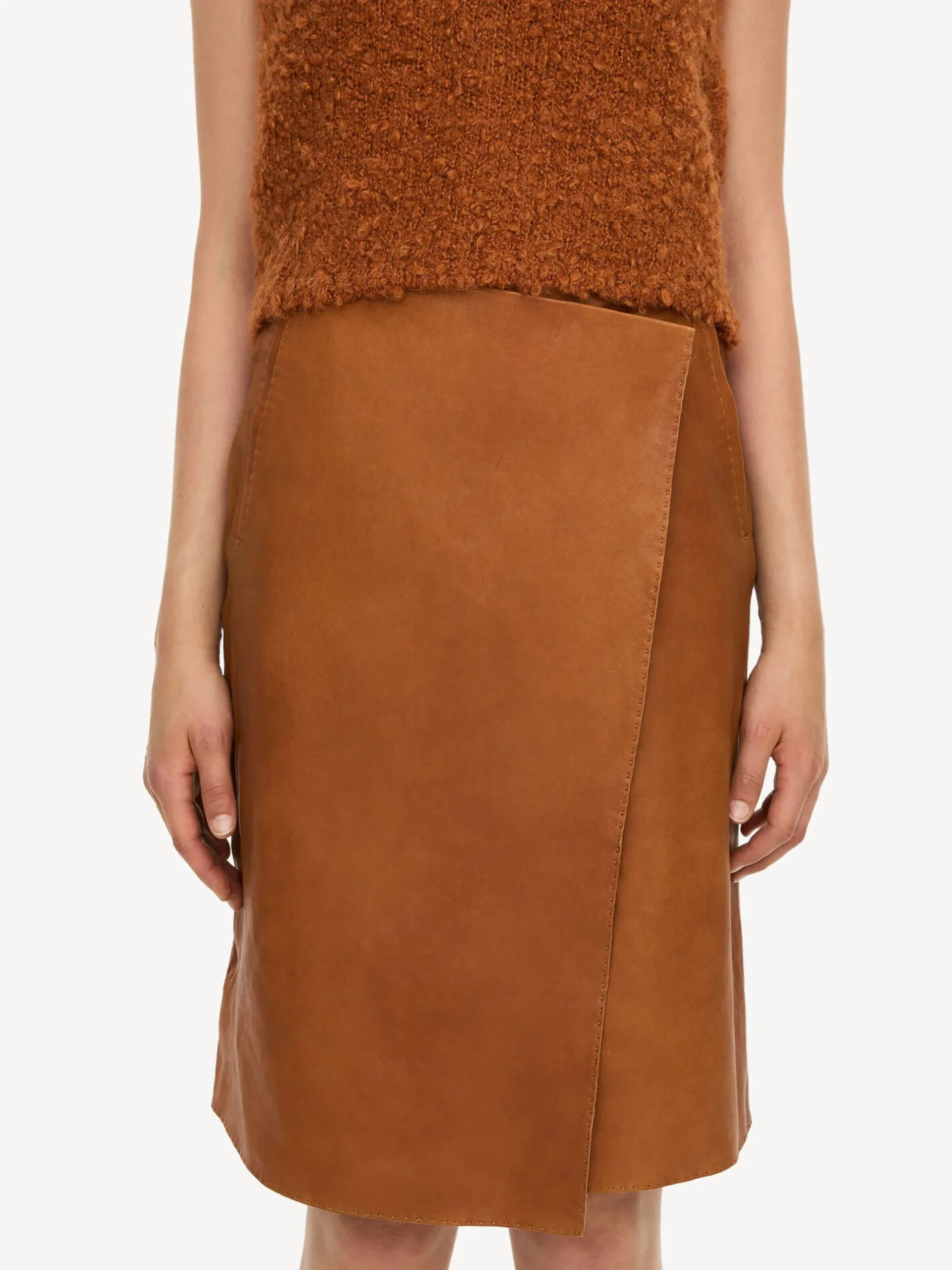 By Malene Birger Skirts^Sigrids Leather Skirt Tobacco Brown
