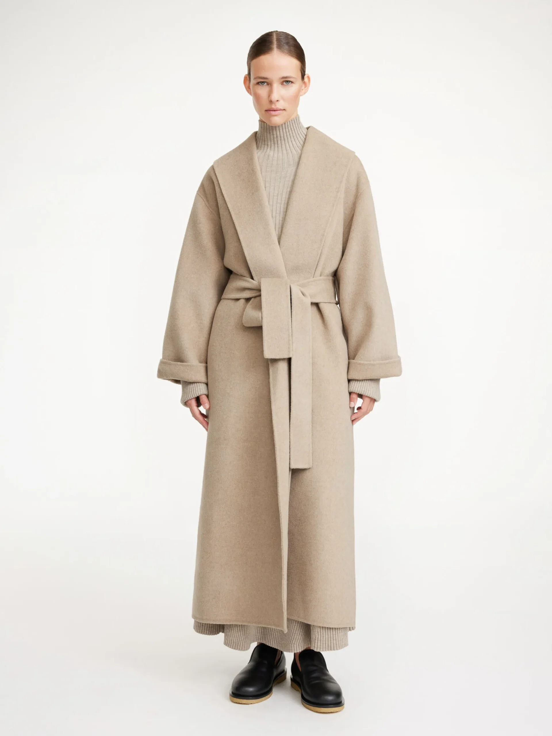 By Malene Birger Coats & Jackets^Trullem Wool Coat Grey Brown Melange