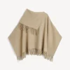 By Malene Birger Scarves^Turtma Wool Fringe Bib Grey Brown Melange